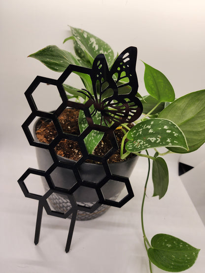 Inside plant trellis, Butterfly plant trellis black 11 inches tall