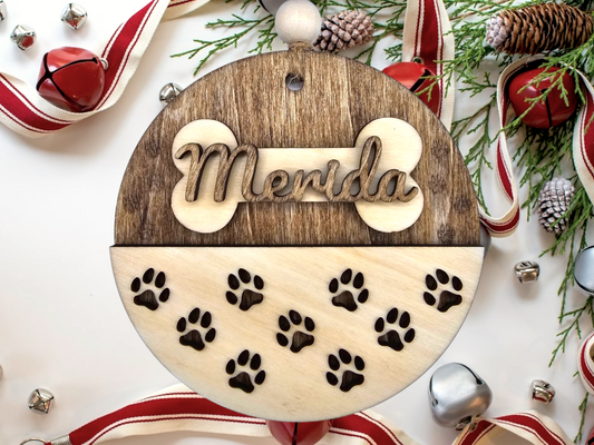 Custom Dog Christmas Ornament, Personalized Pet Memorial, Gift for Dog Lover, Holiday Decoration