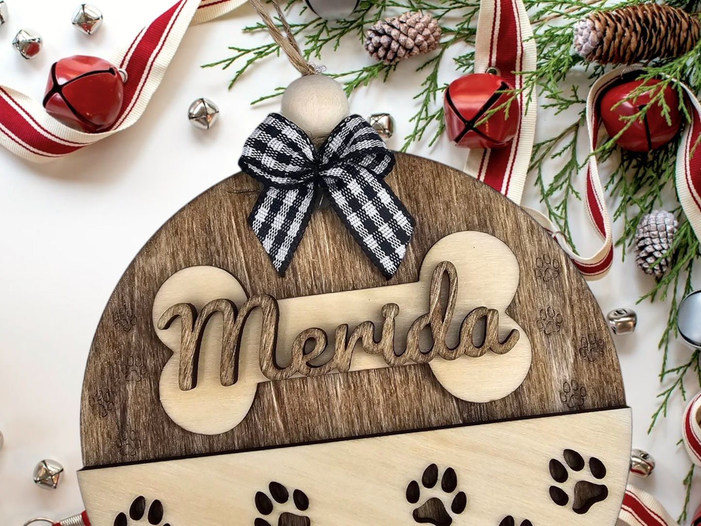 Custom Dog Christmas Ornament, Personalized Pet Memorial, Gift for Dog Lover, Holiday Decoration