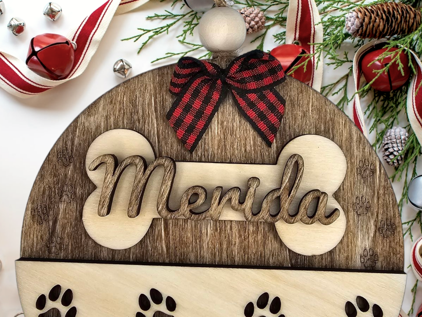 Custom Dog Christmas Ornament, Personalized Pet Memorial, Gift for Dog Lover, Holiday Decoration