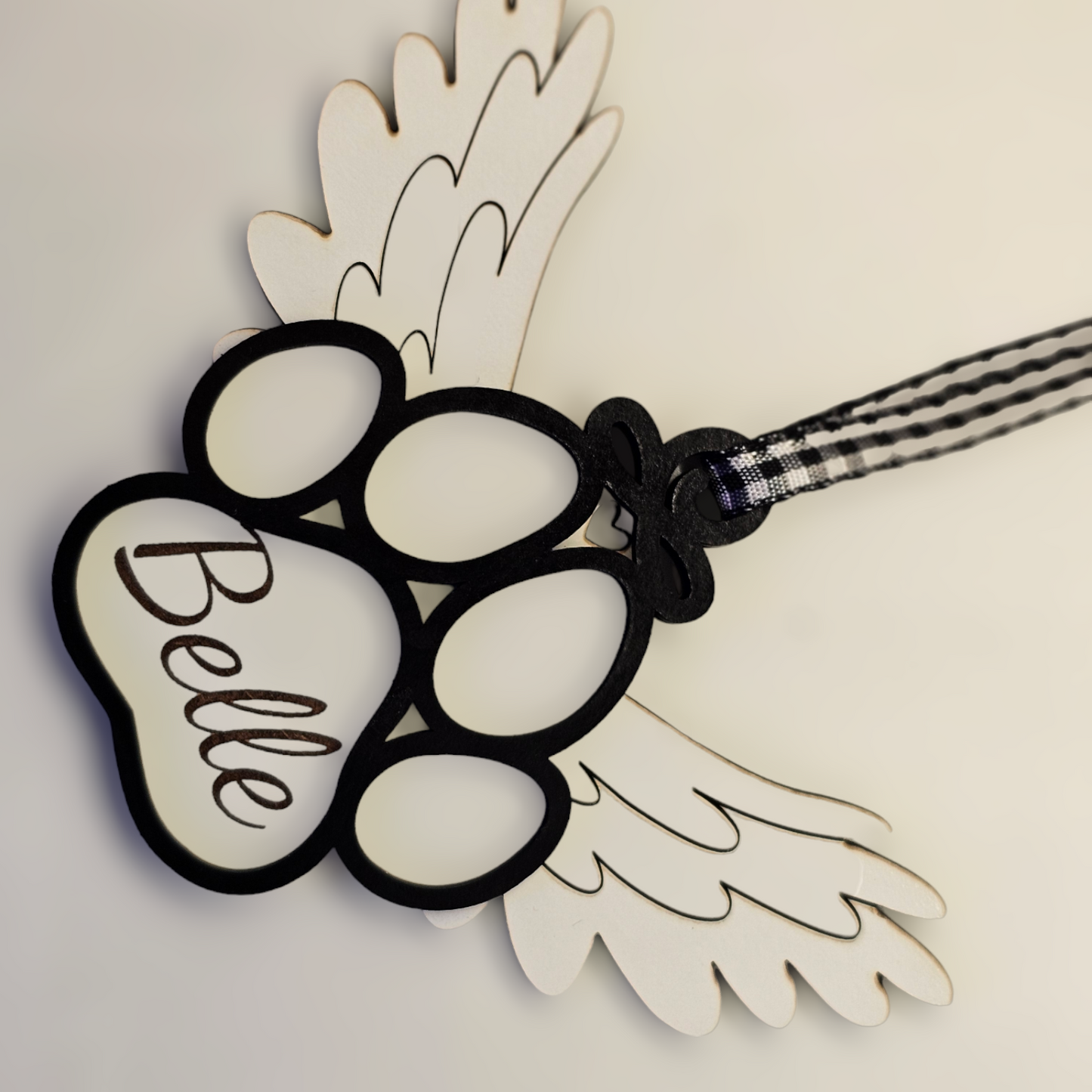 Customized Wood Memorial Pet Ornament, Personalized Pet Remembrance, Pet Loss Gift