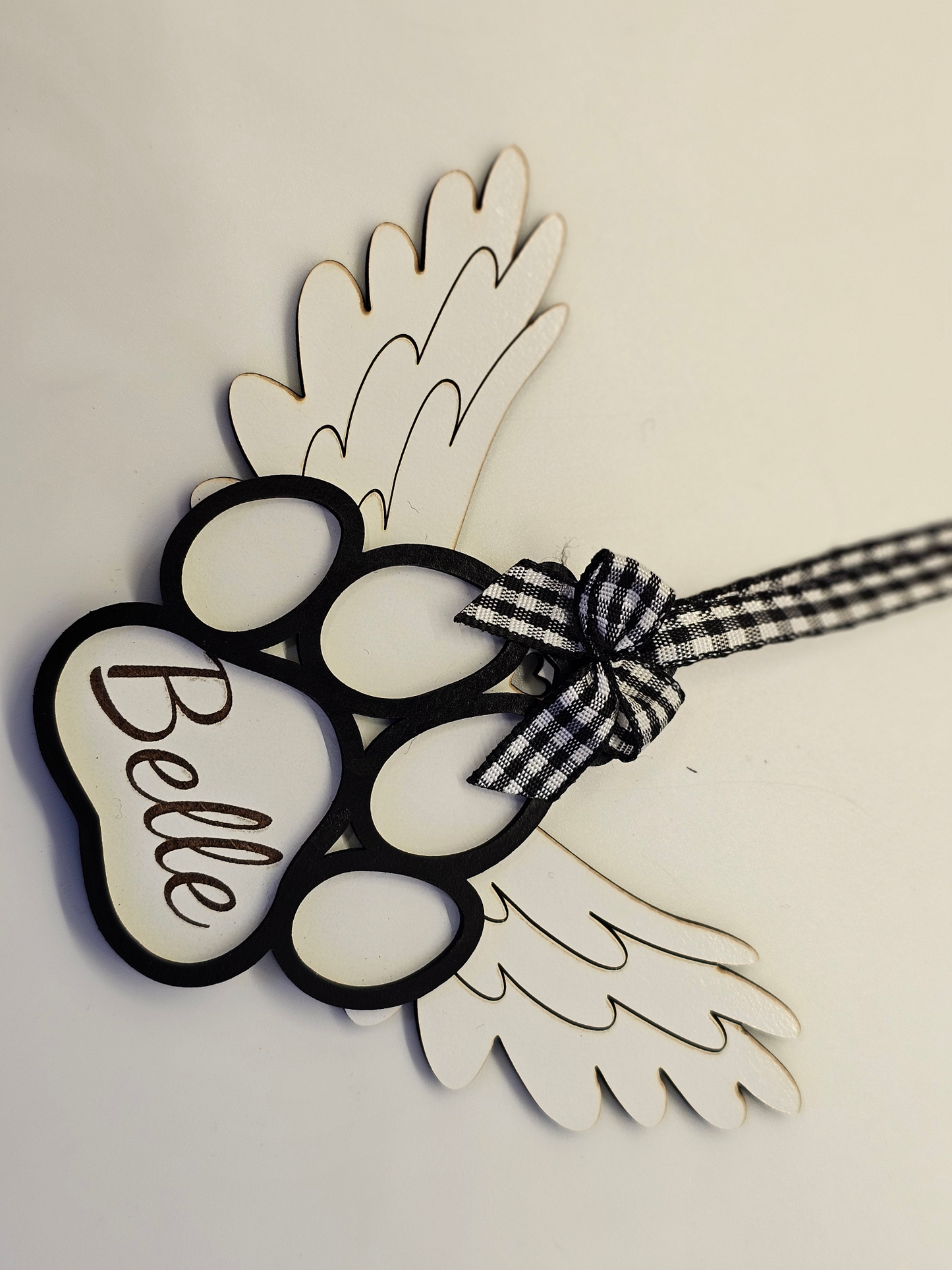 Customized Wood Memorial Pet Ornament, Personalized Pet Remembrance, Pet Loss Gift