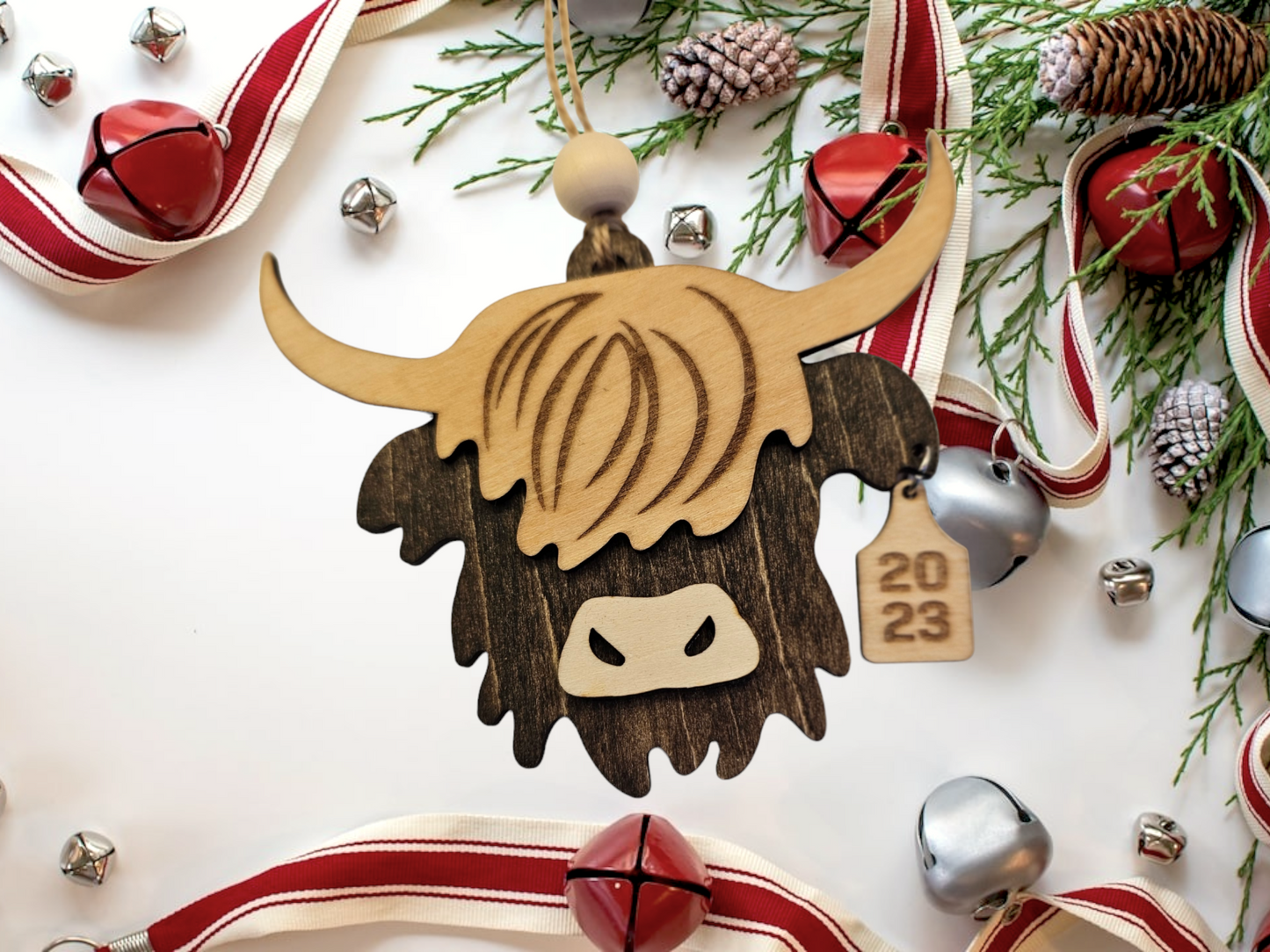 Personalized Highland Cow Ornament - A Furry Friend Just for You