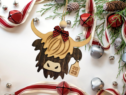 Personalized Highland Cow Ornament - A Furry Friend Just for You