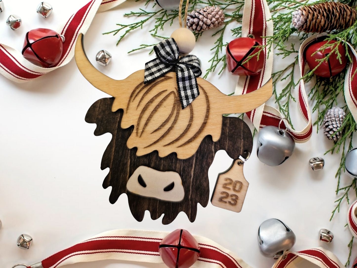 Personalized Highland Cow Ornament - A Furry Friend Just for You