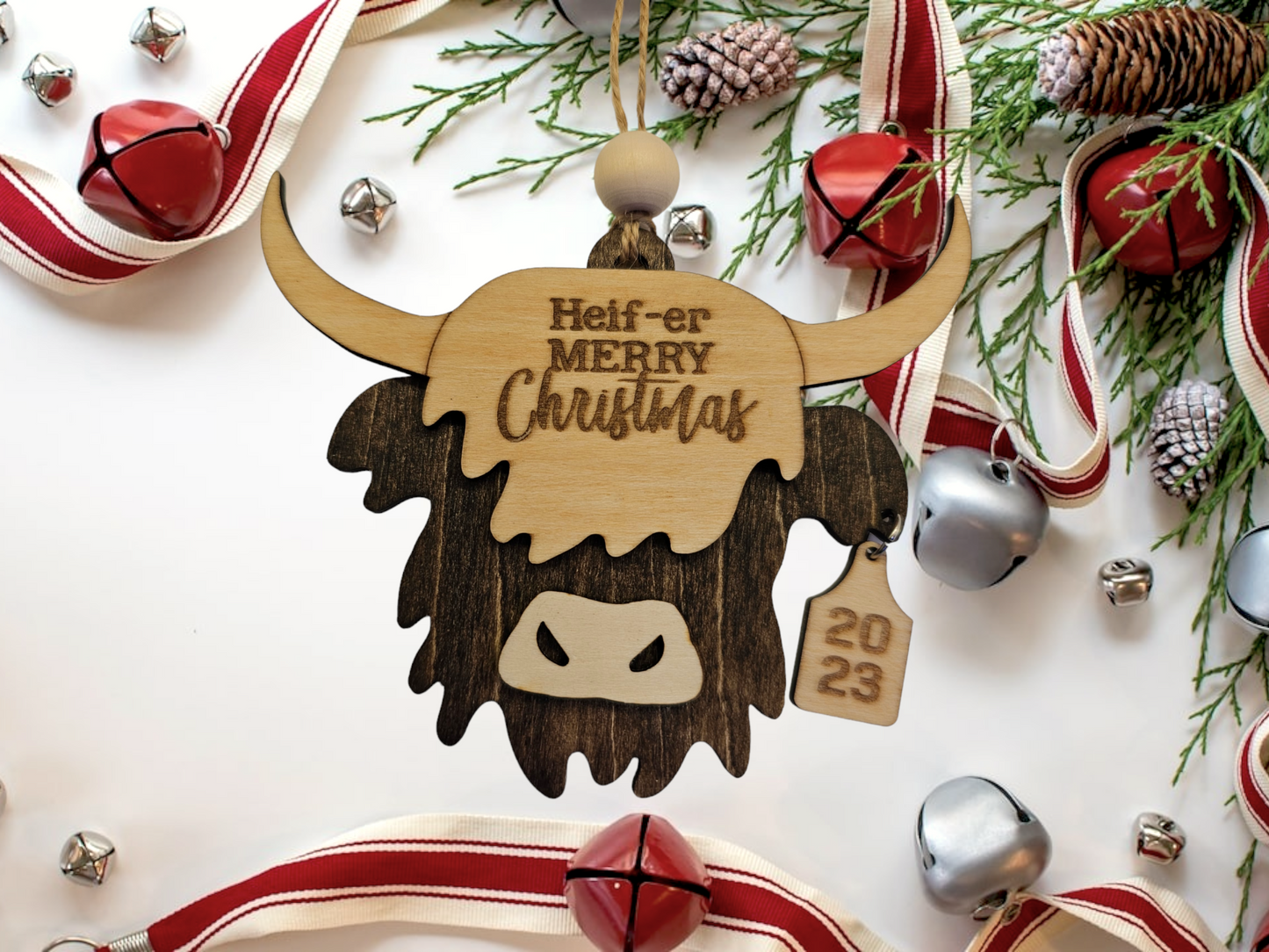 Personalized Highland Cow Ornament - A Furry Friend Just for You