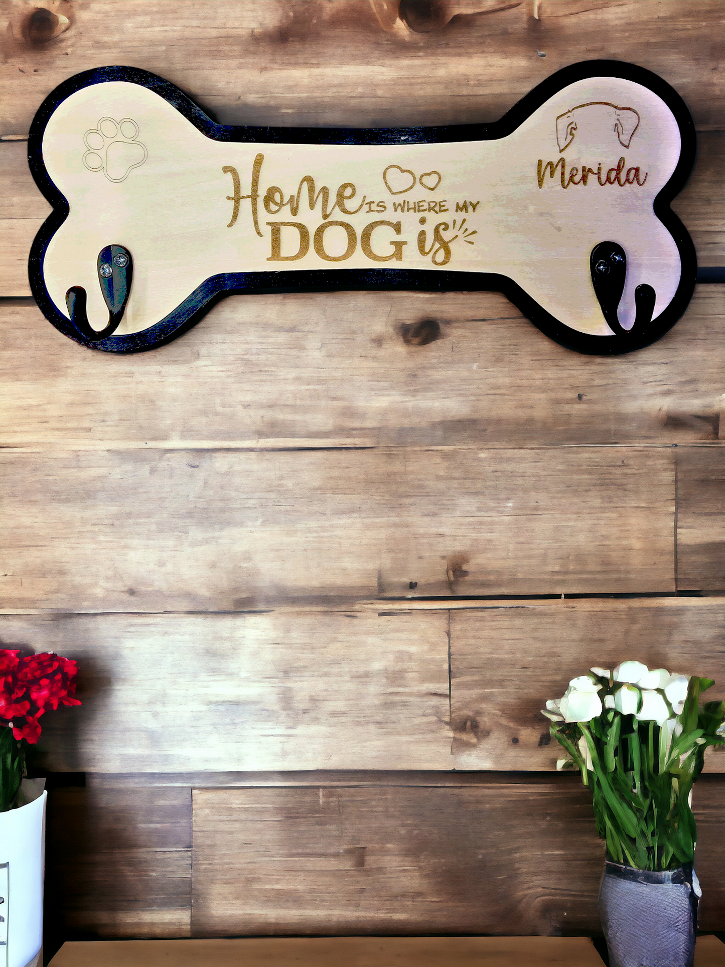 Fetchingly Yours: Personalized Leash Holder for Dogs, Gift for Dogs, Entry way Mudroom Hook, Dog Sign