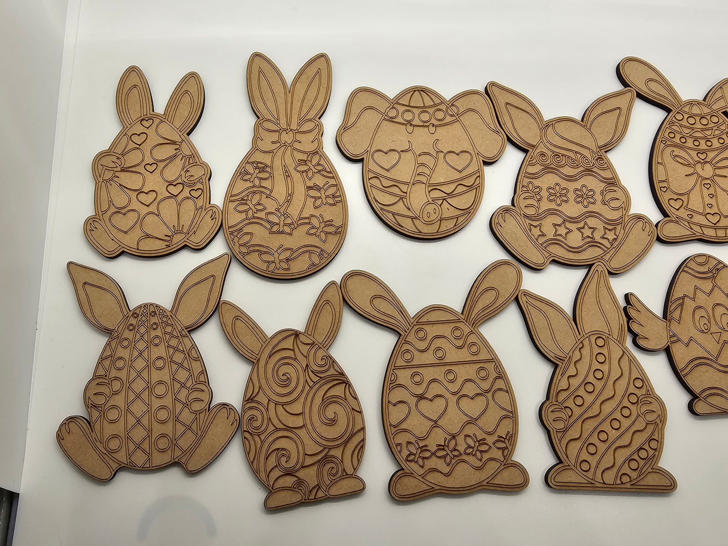 Set of 10 Pieces, Easter Kid DIY Wood Craft Kit, Easter Bunny Decor, Holiday Craft Project, Kids Gift, Easter Egg Painting Kit