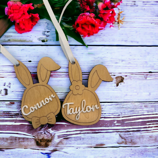 Floral Bunny Tags, Easter Gift Labels, Spring Rabbit Decor, Easter Party Supplies, Gift Wrap Accents, Kid's Easter Basket