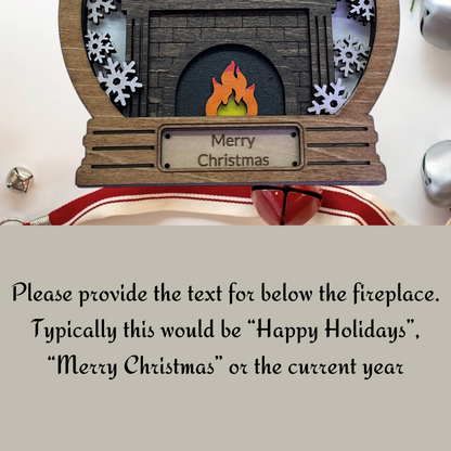 Personalized Ornament - Fireplace with names and year