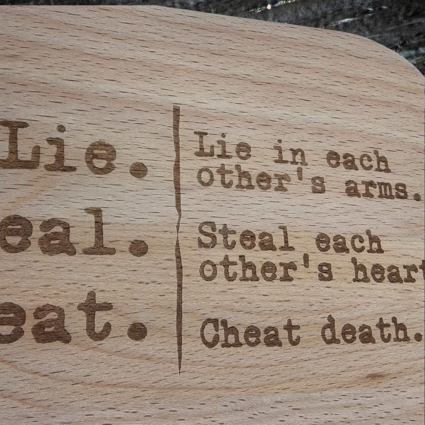 Personalized Cutting Board, Lie Steal Cheat Design, Gift for Chef, Cooking Enthusiast, wedding gift, anniversary