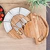 Customized Acacia Wood Cheese Board Set - Charcuterie Board and Cheese Serving Platter Perfect Housewarming Gift for New Homeowners