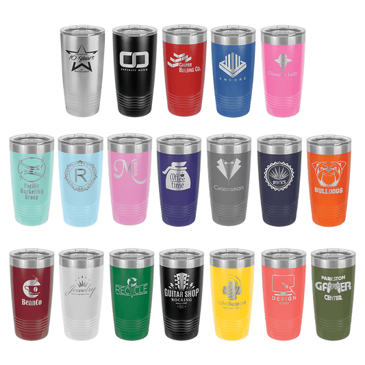 Personalized Custom Logo Tumbler, 20 oz Insulated Cup, Engraved Company Logo, Corporate Gift, Promotional Item