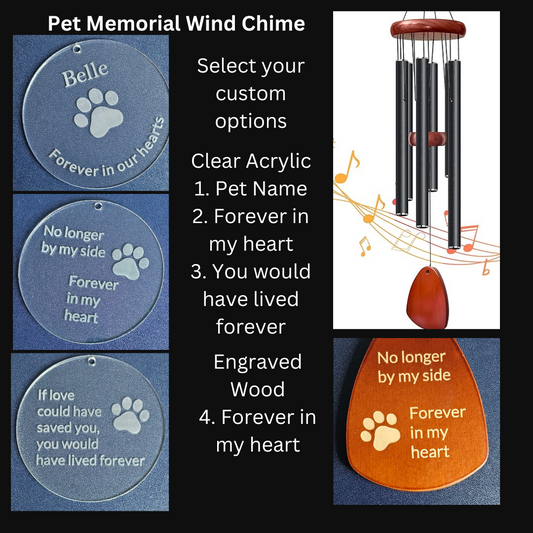 Pet Memorial Wind Chime, Dog and Cat Remembrance Chime, Pet Lover's Gift, Garden Decor, Outdoor Chime