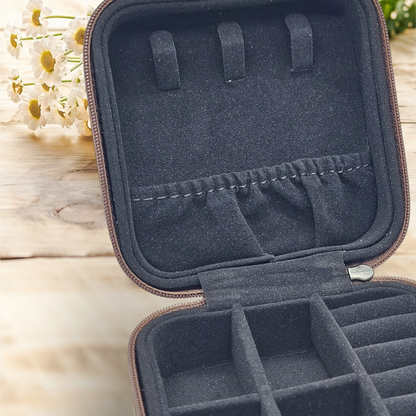 Tiny Treasure Keeper - 4" X 4" Travel Leatherette Jewelry Box in Your Favorite Color with black lining!