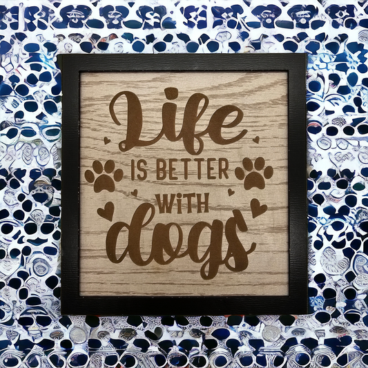 Canine Charm: 'Life is Better with Dogs' Shelf Sitter Trio (6", 8", 12")"