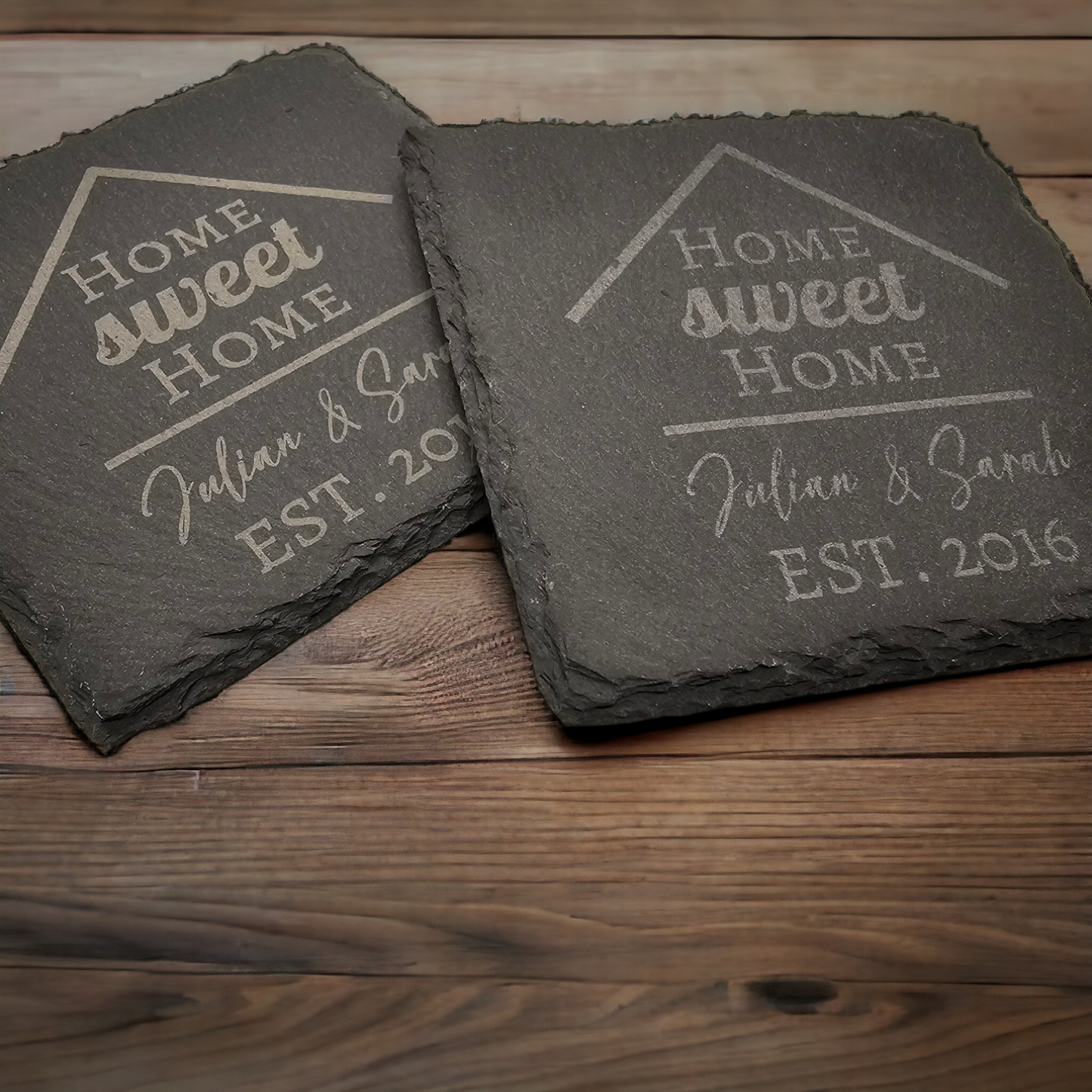 Home Sweet Home Slate Coaster Set, Housewarming Gift, Drink Coasters, Home Decor, Coffee Table Accessories