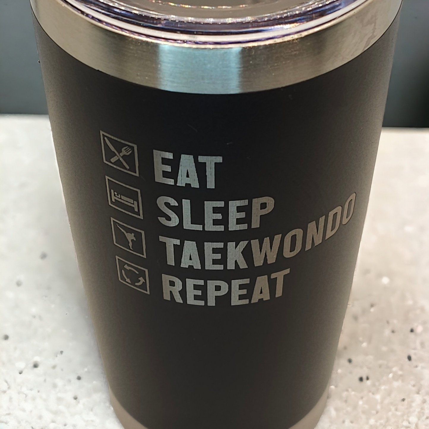 Engraved Taekwondo Mastery 20 oz Tumbler: Your Ultimate Checklist Companion, gift for athlete