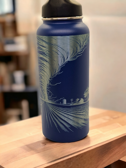 Weather Enthusiast Tumbler - Tornado Engraved Cup for Storm Chasers, 30 or 32oz Stainless Steel Hydro Water Bottle