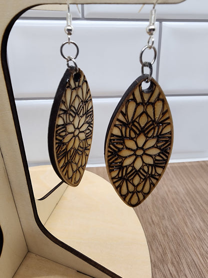 Wooden Lace Earrings