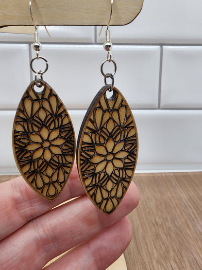 Wooden Lace Earrings