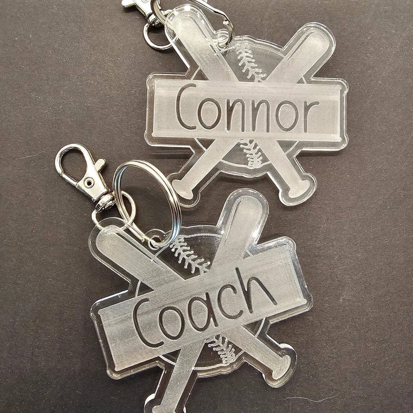 Personalized Baseball Softball Bag Tag, Custom Sports Keyring, Team Spirit Accessories, Baseball Player Gift, Custom Name Keychain