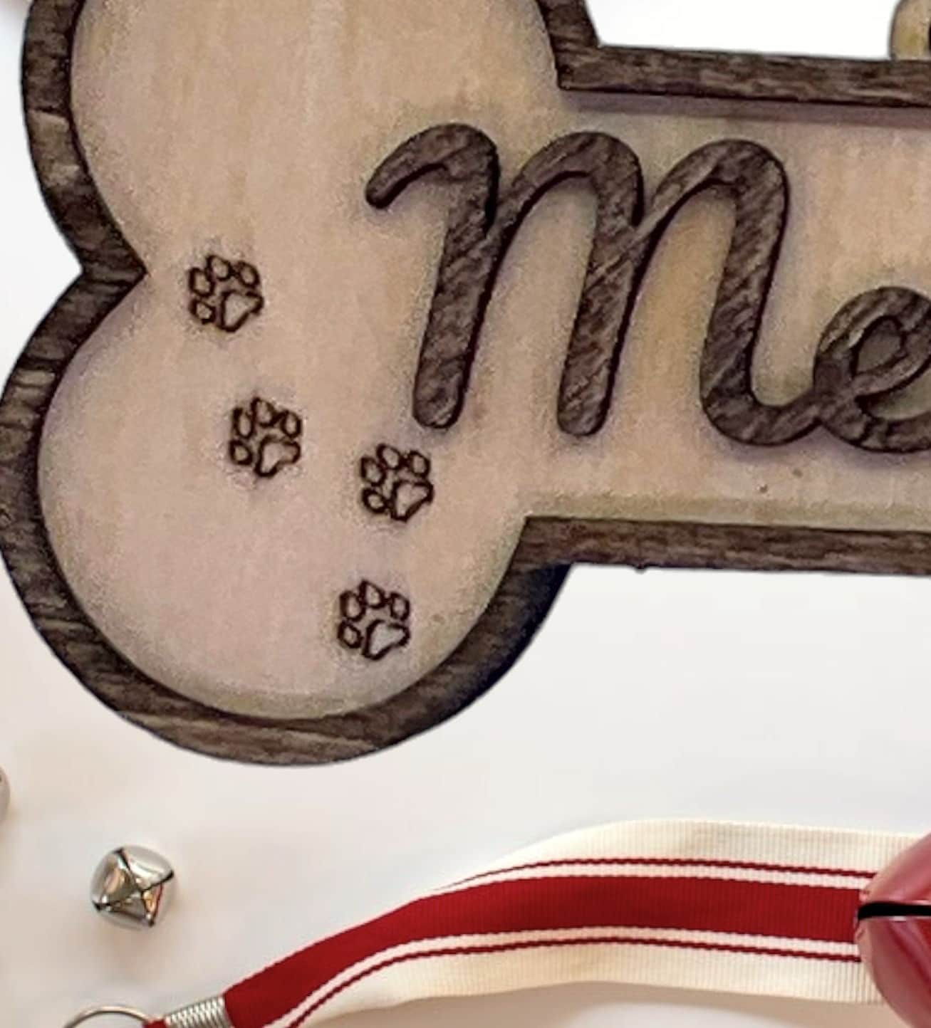 Custom Dog Christmas Ornament, Paw Print Ornament, Personalized Pet Ornament, Dog Name, Holiday Decor