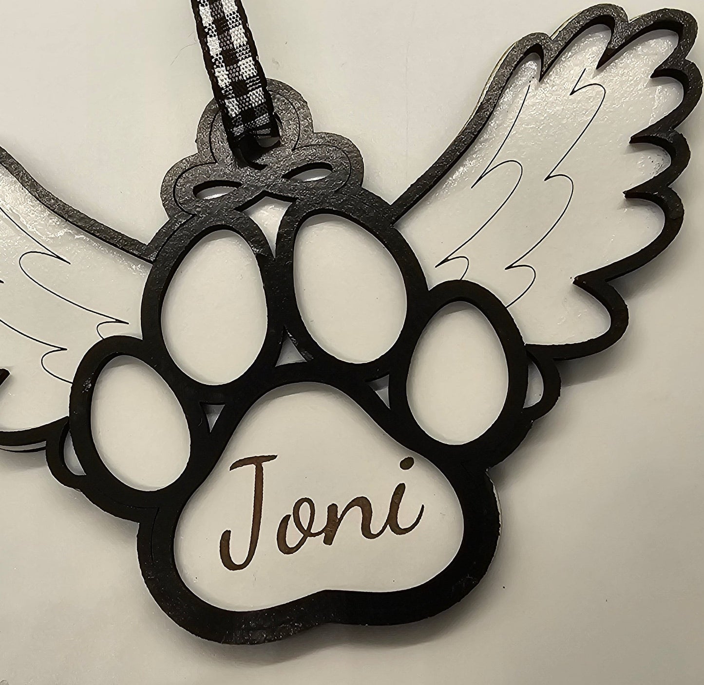 Customized Wood Memorial Pet Ornament, Personalized Pet Remembrance, Pet Loss Gift